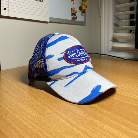 Von Dutch Trucker Mesh Snapback Design Hat And Cap Adjustable Size - Blue - Picture 2 of 3
